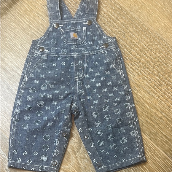 Carhartt Kids Blue Patterned Overalls - Picture 1 of 5